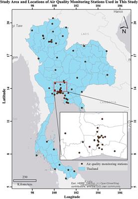 Estimation of hourly one square kilometer fine particulate matter concentration over Thailand using aerosol optical depth